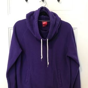 Purple Nike Sweatshirt with cowl hood Size Small